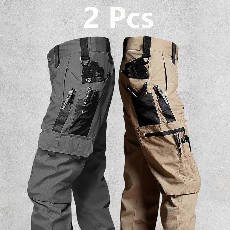 2Pcs Men's Tactical Waterproof Trousers