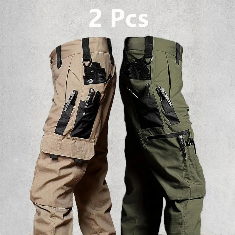 2Pcs Men's Tactical Waterproof Trousers