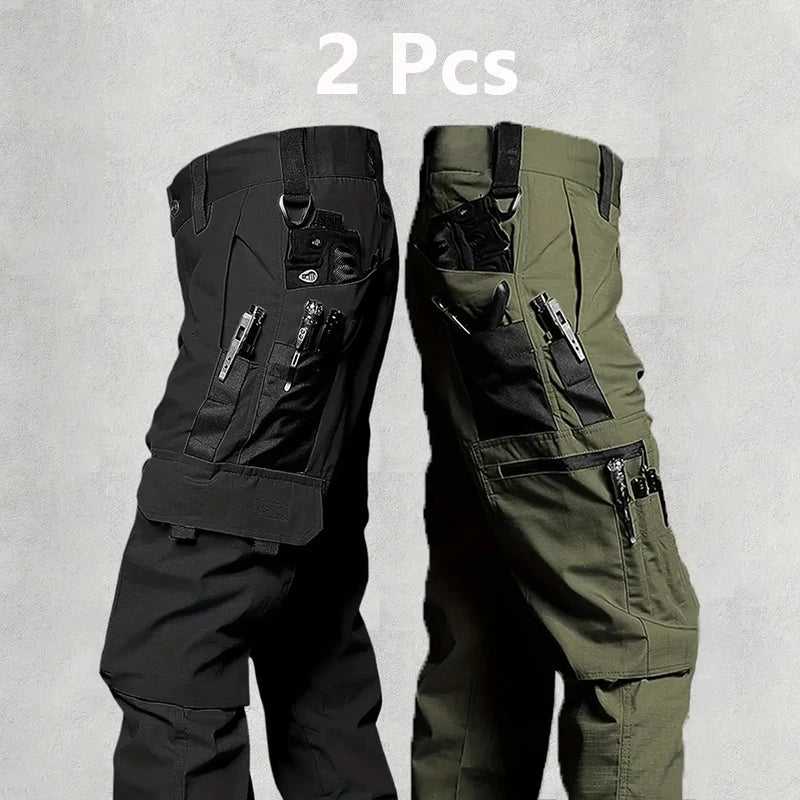 2Pcs Men's Tactical Waterproof Trousers