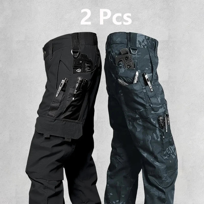 2Pcs Men's Tactical Waterproof Trousers