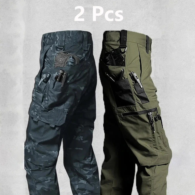 2Pcs Men's Tactical Waterproof Trousers
