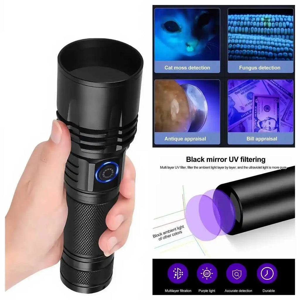 Black Light Flashlight USB Rechargeable