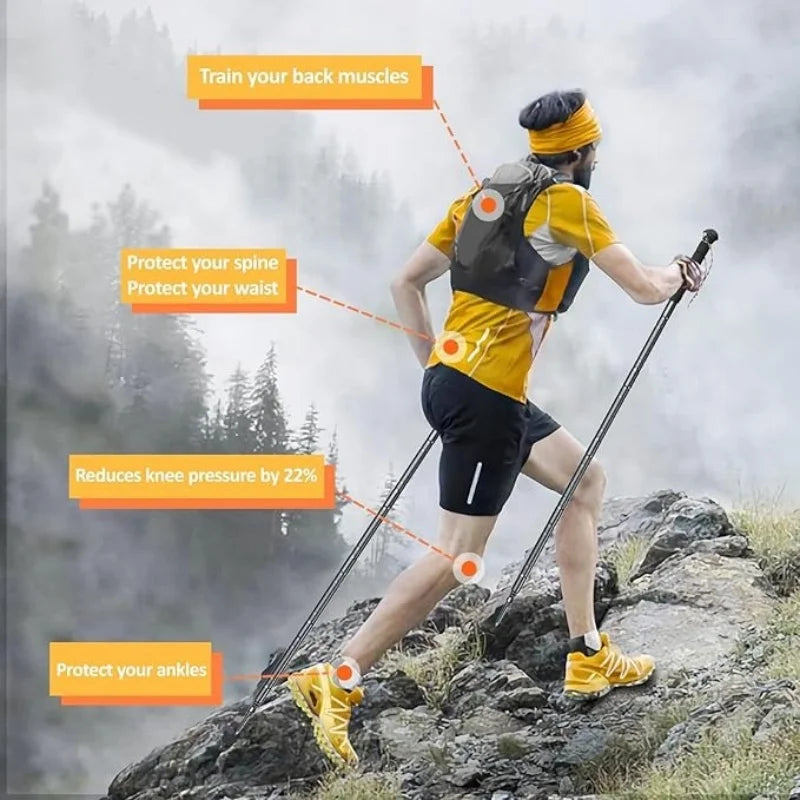 Multi-Purpose Trekking Pole - Aluminum Alloy - Ideal for hiking and snowy conditions
