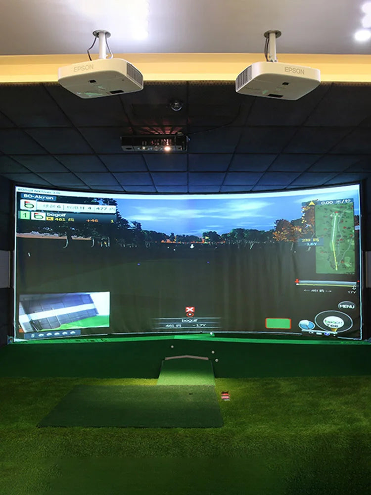 Golf Ball Simulator Curtain Display Projection Screen Indoor White Cloth Material