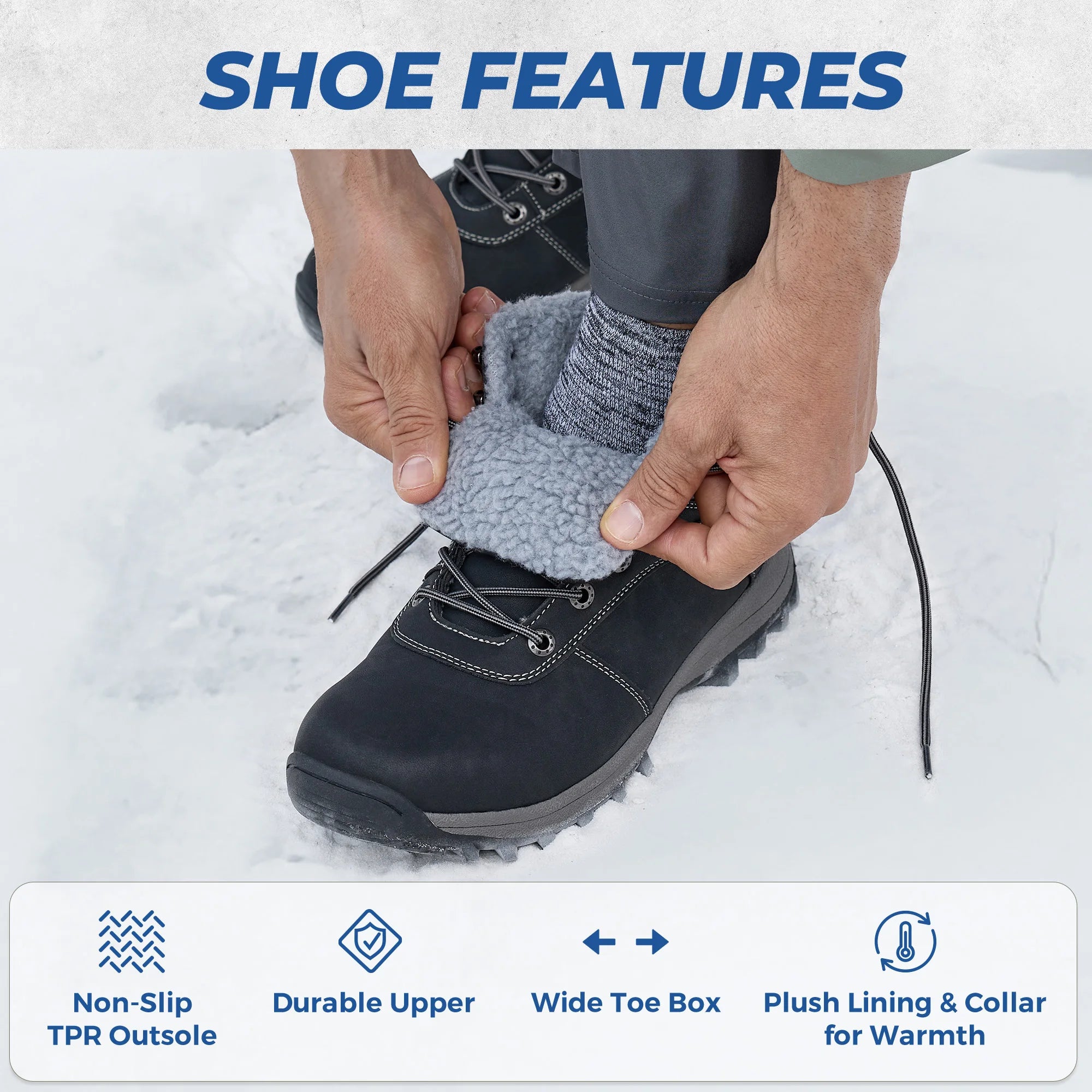 Winter Snow Boots For Men -Warm Anti-Slip Lightweight