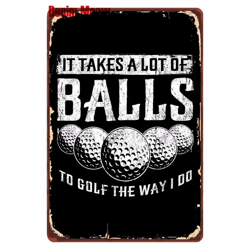 Vintage Golf Life Metal Wall Art Playing Golf Pin Up Girl Tin Sign Retro The Golf Father Decoration Club Home Decor 8x12 inch