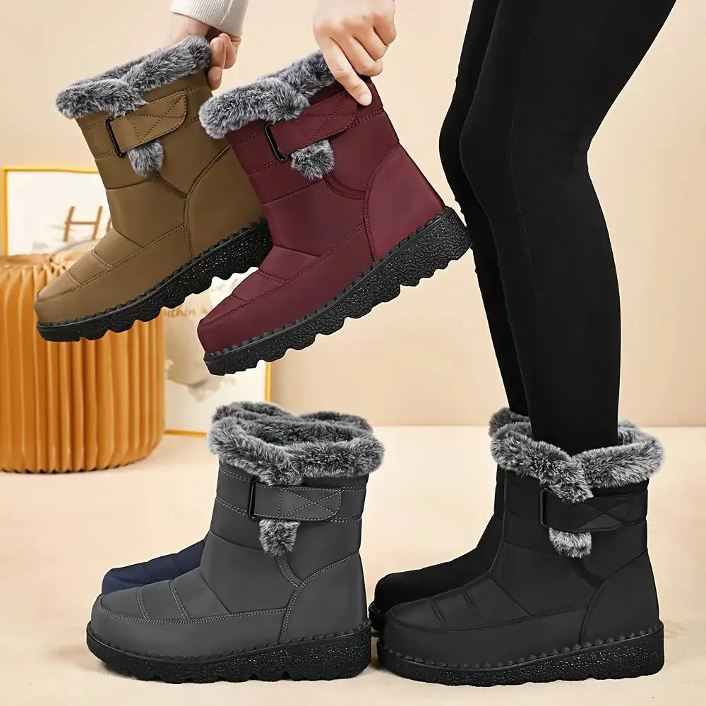 Women's Winter Snow Boots - Fur Long Plush to Ankle