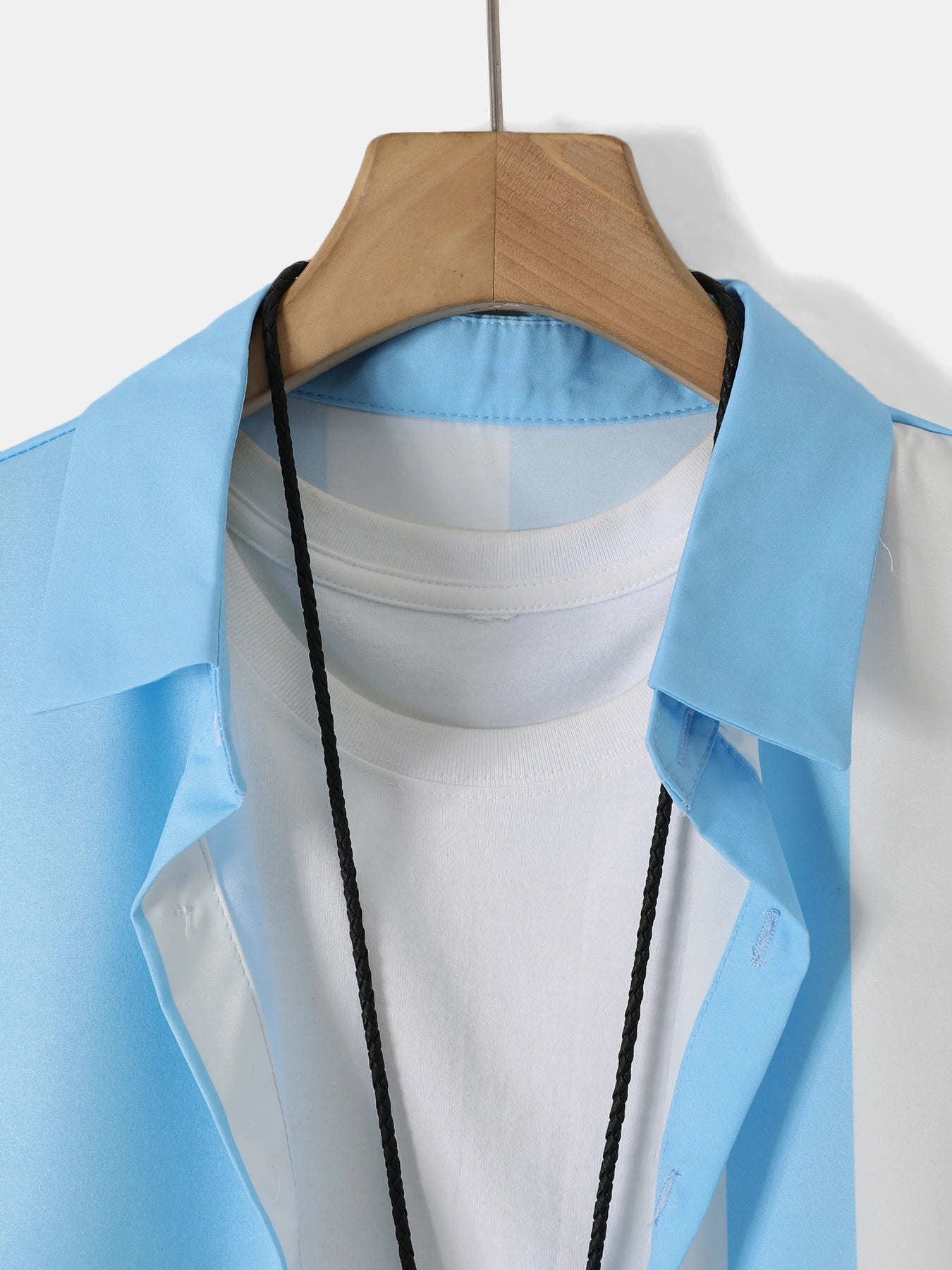 2-Piece Printed Men's Summer Short-Sleeved Button-Down Shirt and Pants Set