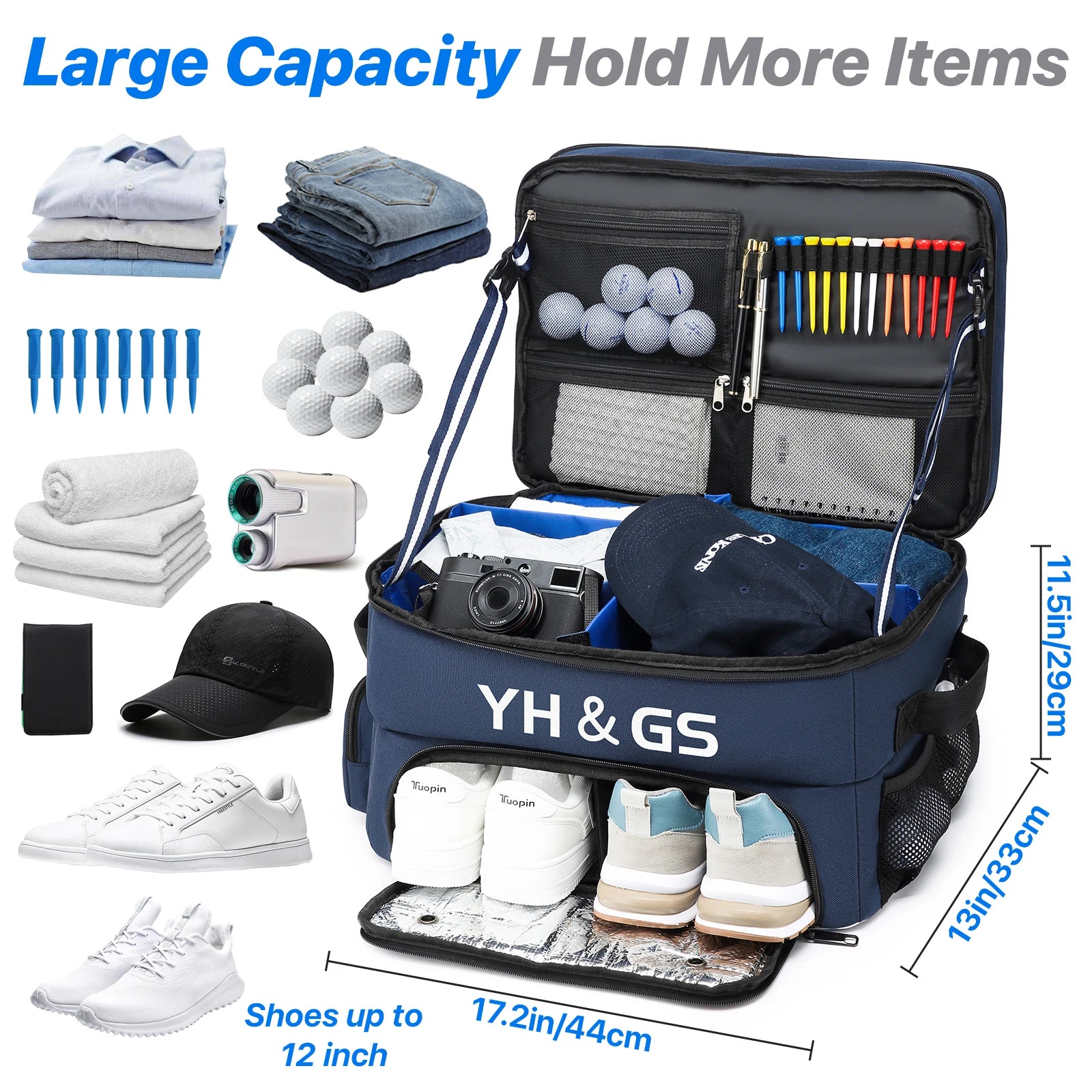 Golf Trunk Organizer Collapsible Shoe Bag for Balls,Tees, Clothes and etc.