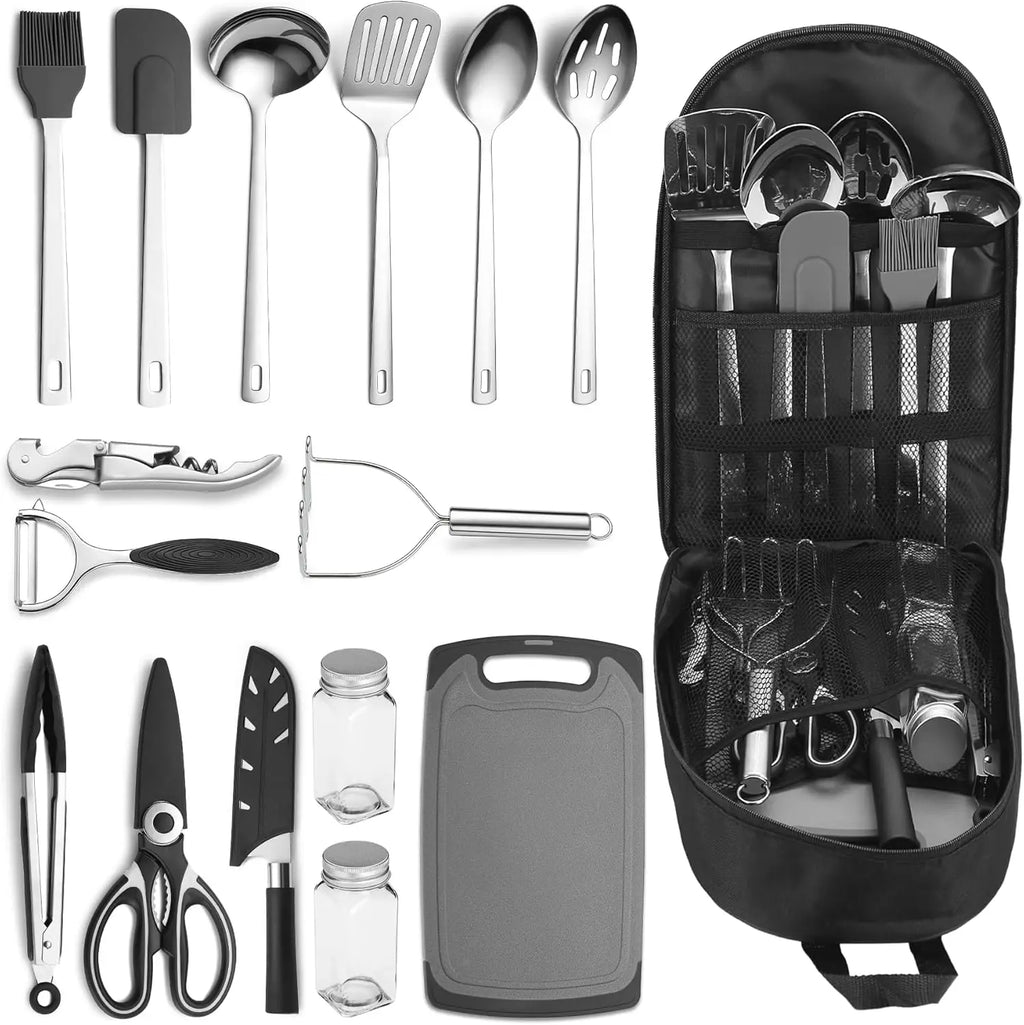Camping Cooking Utensils Set - RV & Backpacking Gear, Hiking Supplies