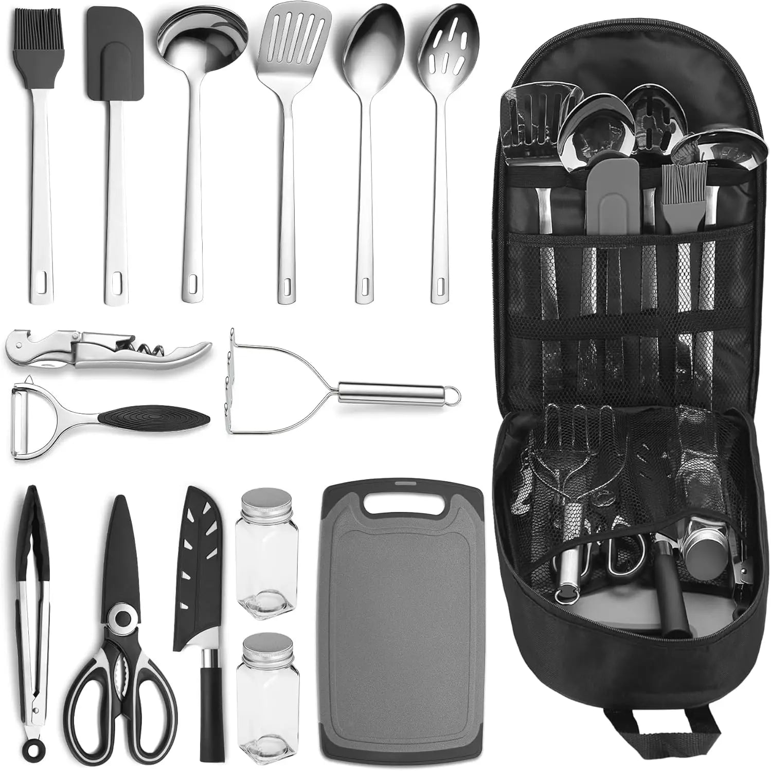 Camping Cooking Utensils Set - RV & Backpacking Gear, Hiking Supplies