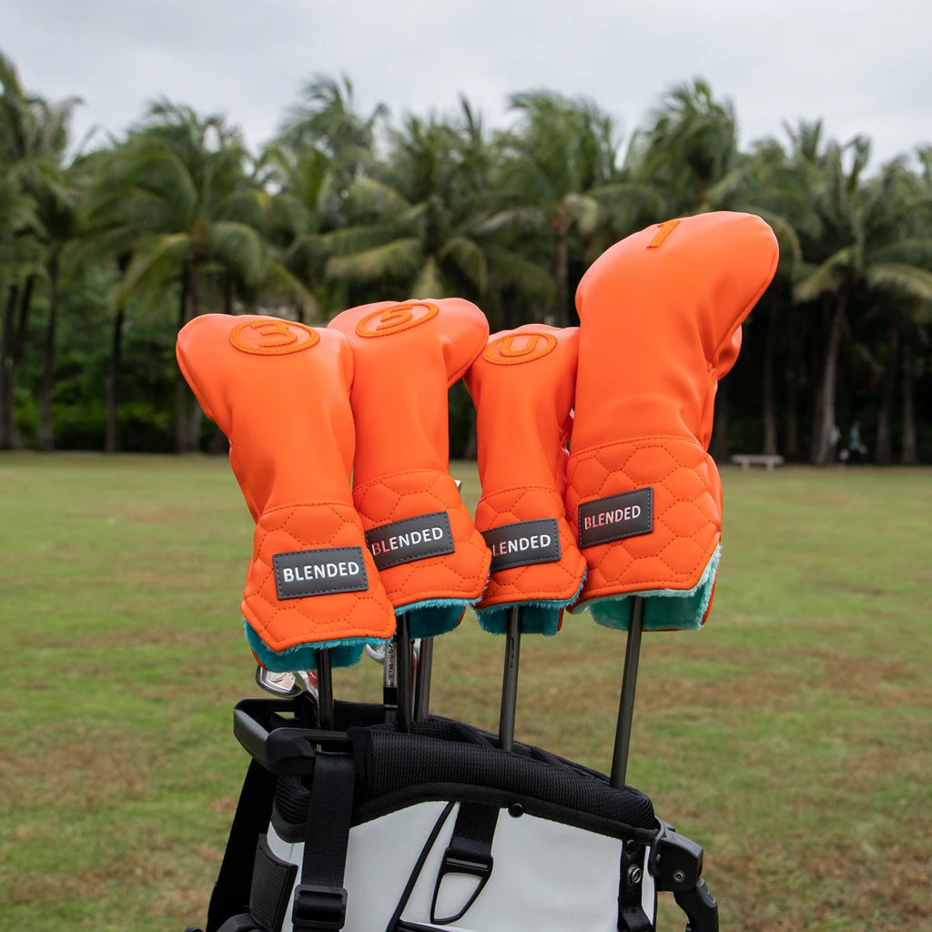 Golf Club Headcovers Premium Leather Head Covers Set Fairway Cover Hybrid Headcovers