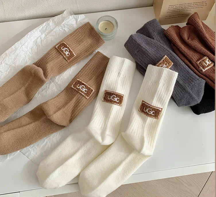 Casual Cotton Soft Knitted Mid Calf Socks