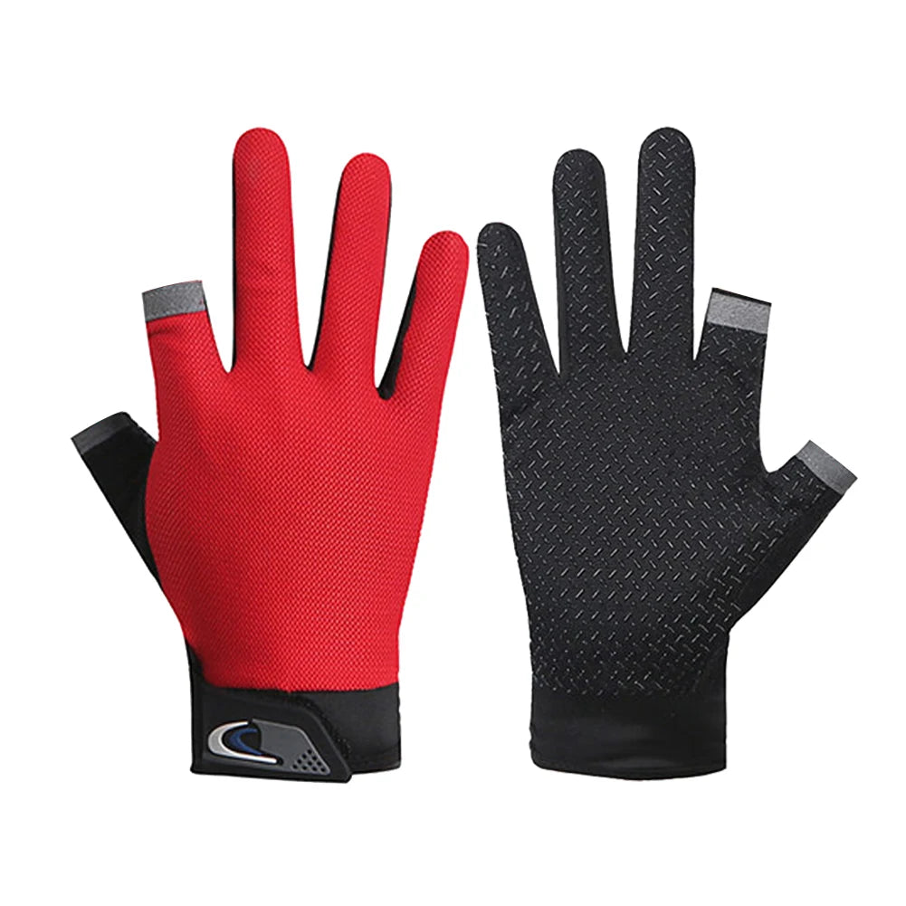 Gloves 2 Cut Fingers Sport Cycling Mitten Men Women
