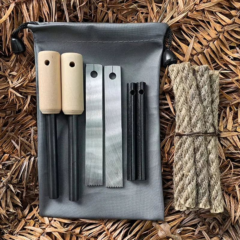 Outdoor Camping Flint Magnesium Rod Set Waterproof with White Steel Scraper Gnition Flint Rod EDC Survival Fire Starting Tool