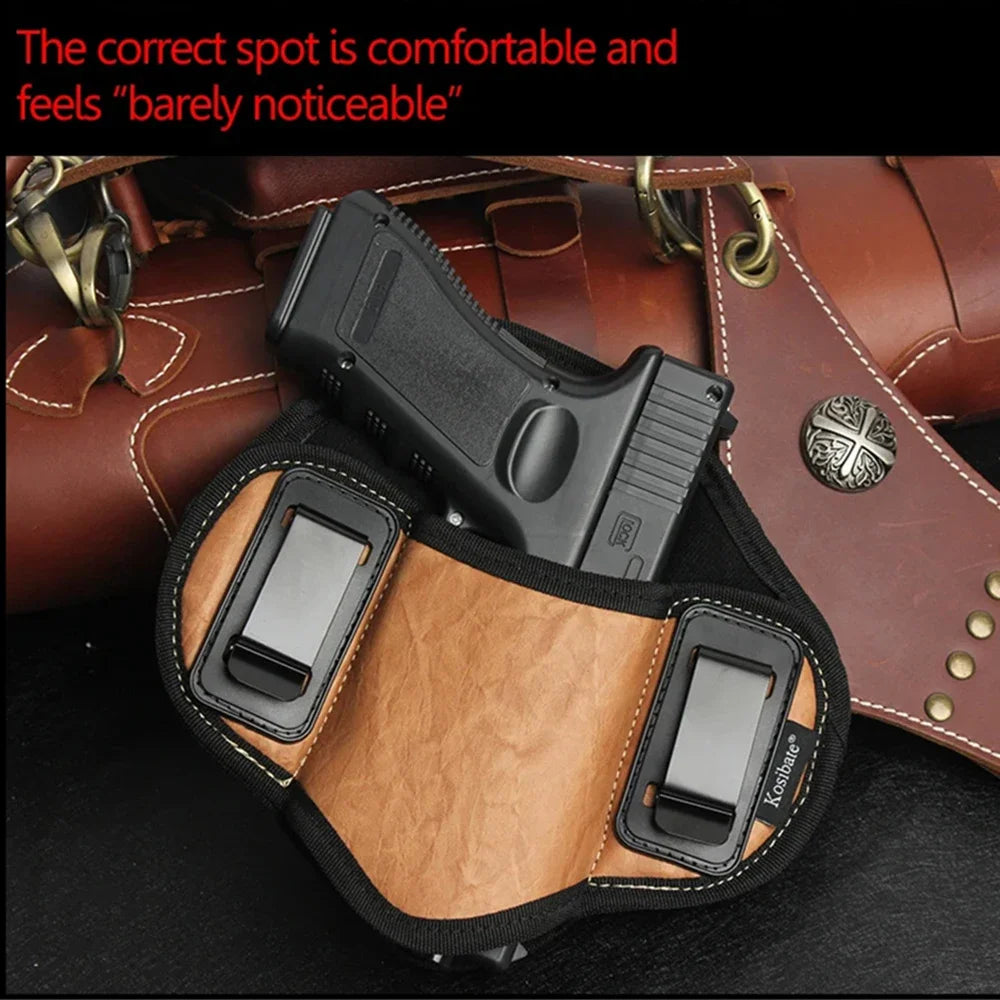 Concealed Carry Gun Holster Leather IWB Pistol Case Fit Glock 19 23 32 26 27 30 33,MP Shield