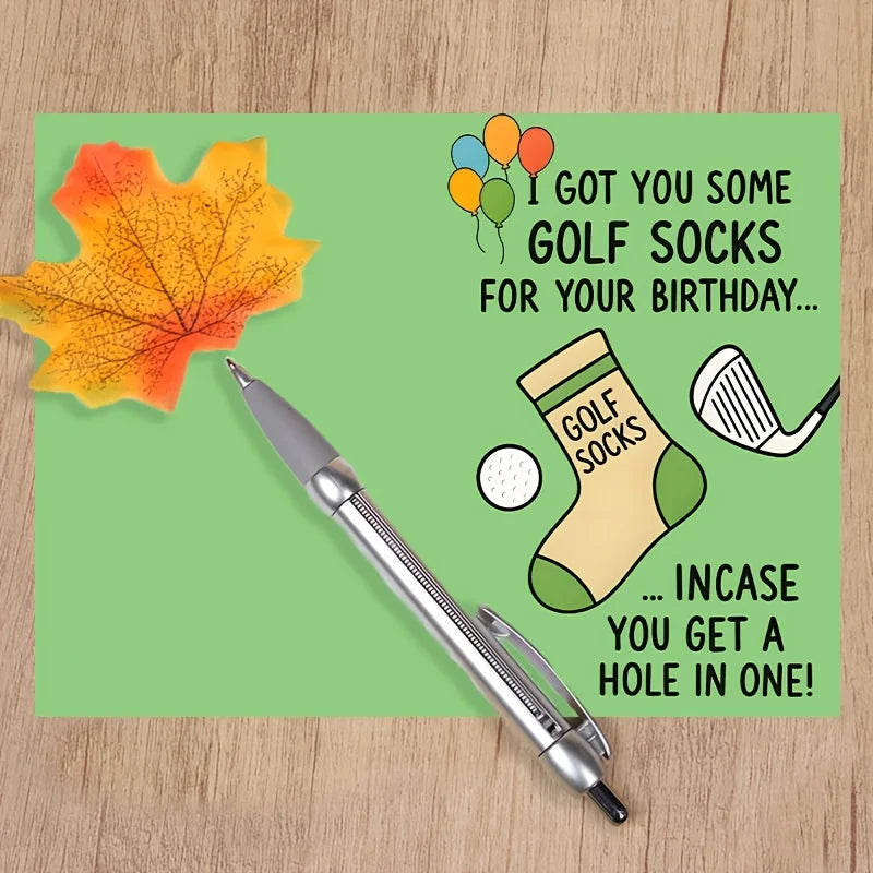 1 gift for golf enthusiasts, suitable for sports celebration, funny golf themed greeting card, fun golf birthday card