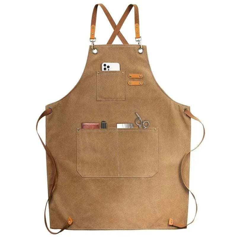 Household Canvas Apron Oil-proof Men Women Adult With Tool Pockets
