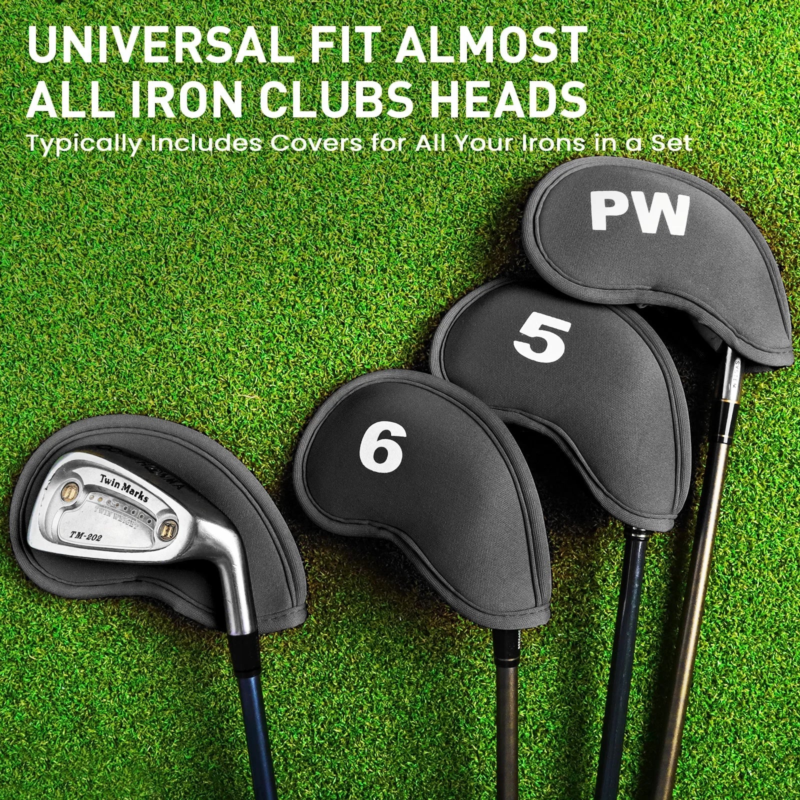 Neoprene Golf Club Covers Set - 10 Pack Universal Headcovers