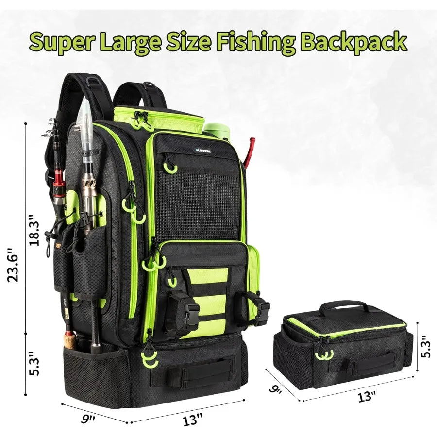 Fishing Backpack with Cooler for 3 Tackle Boxes