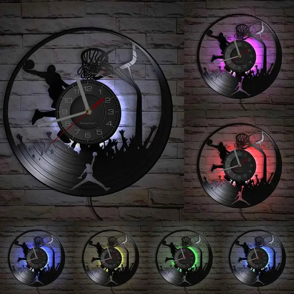 Basketball Dunk Wall Clock Basketball Players