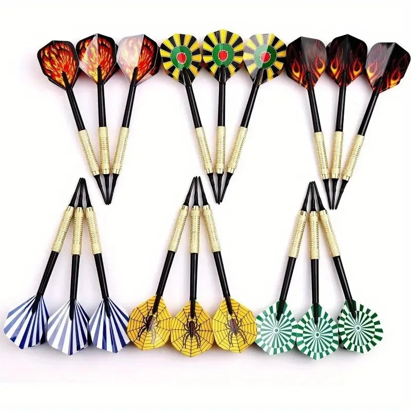 18 pcs/set of professional darts combination with steel tips durable and improved accuracy suitable for training and competition