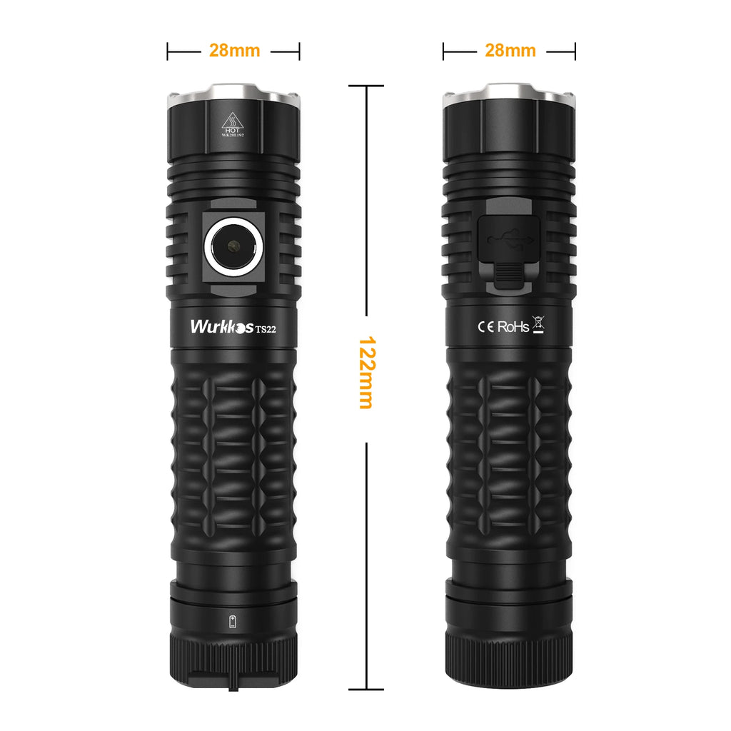 Rechargeable LED Flashlight with Magnet Tail & Reverse Charging for Hiking