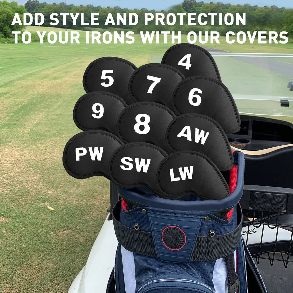 Neoprene Golf Club Covers Set - 10 Pack Universal Headcovers