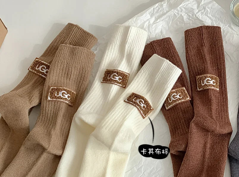 Casual Cotton Soft Knitted Mid Calf Socks