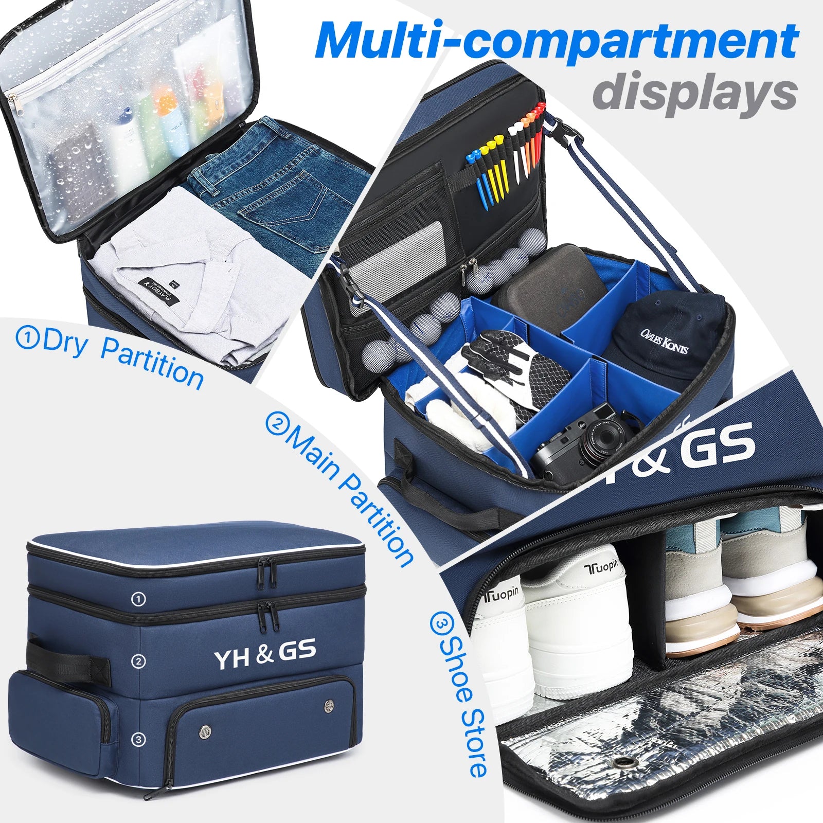 Golf Trunk Organizer Collapsible Shoe Bag for Balls,Tees, Clothes and etc.