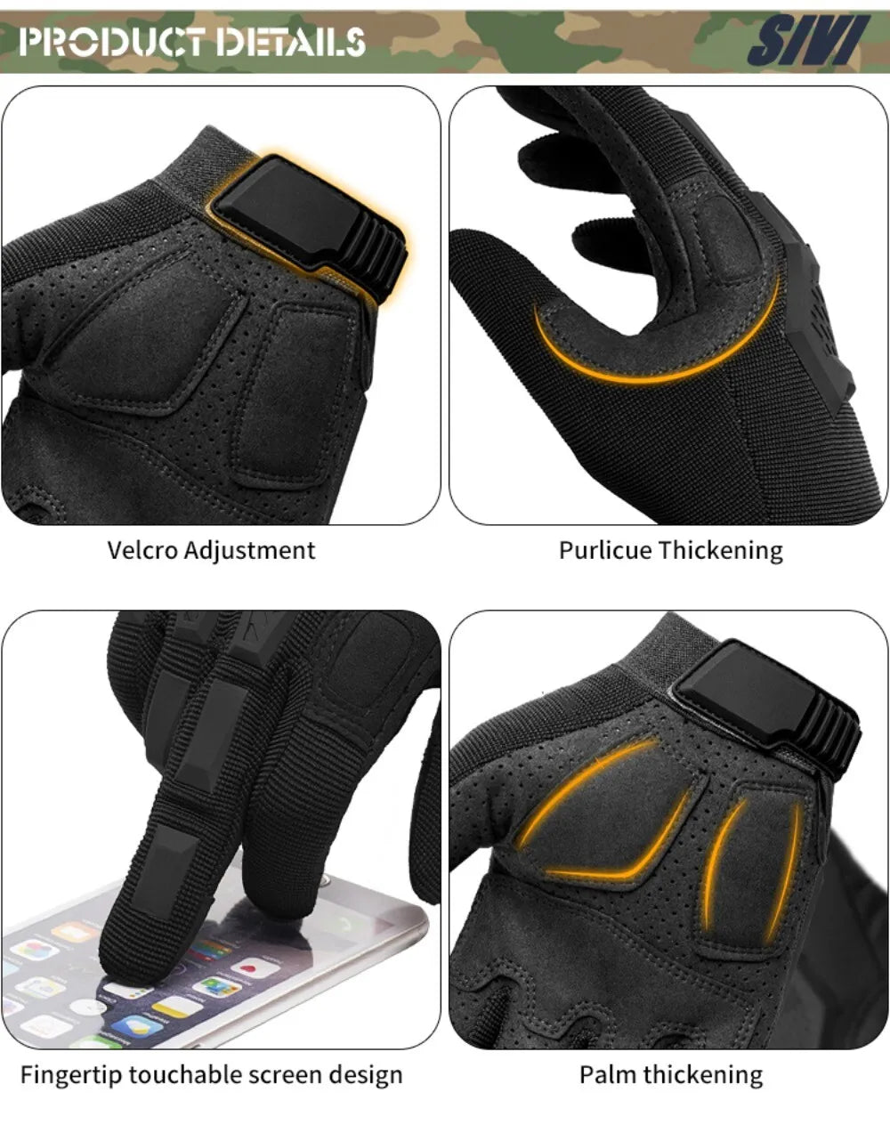 Tactical Gloves for Men - Women Hunting Shooting Motorcycle