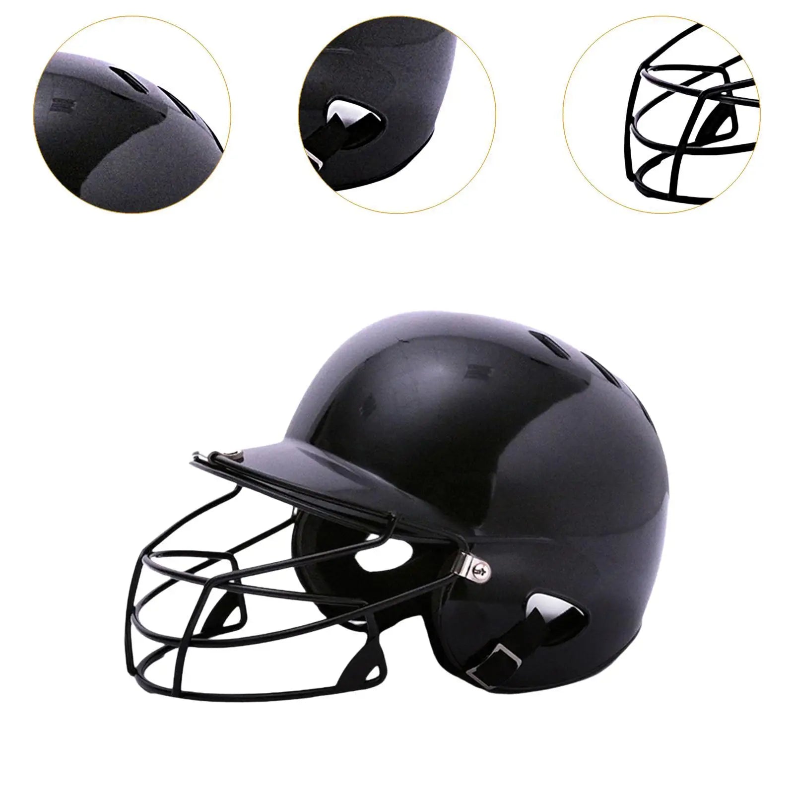 Baseball Batting Helmet with Facemask Comfortable Shock Absorbing