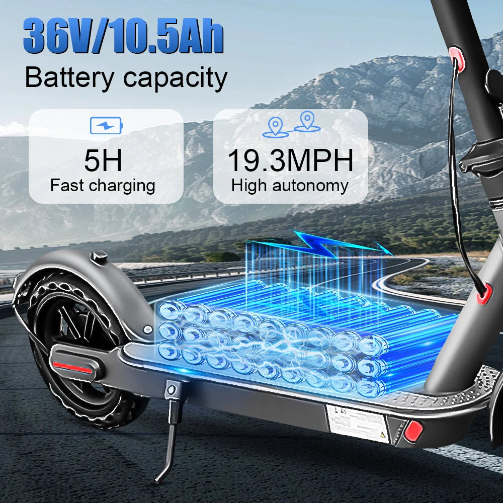 Electric Scooter Foldable 36V Powerful Motor 19mph 22Miles Long Range 8.5Inch