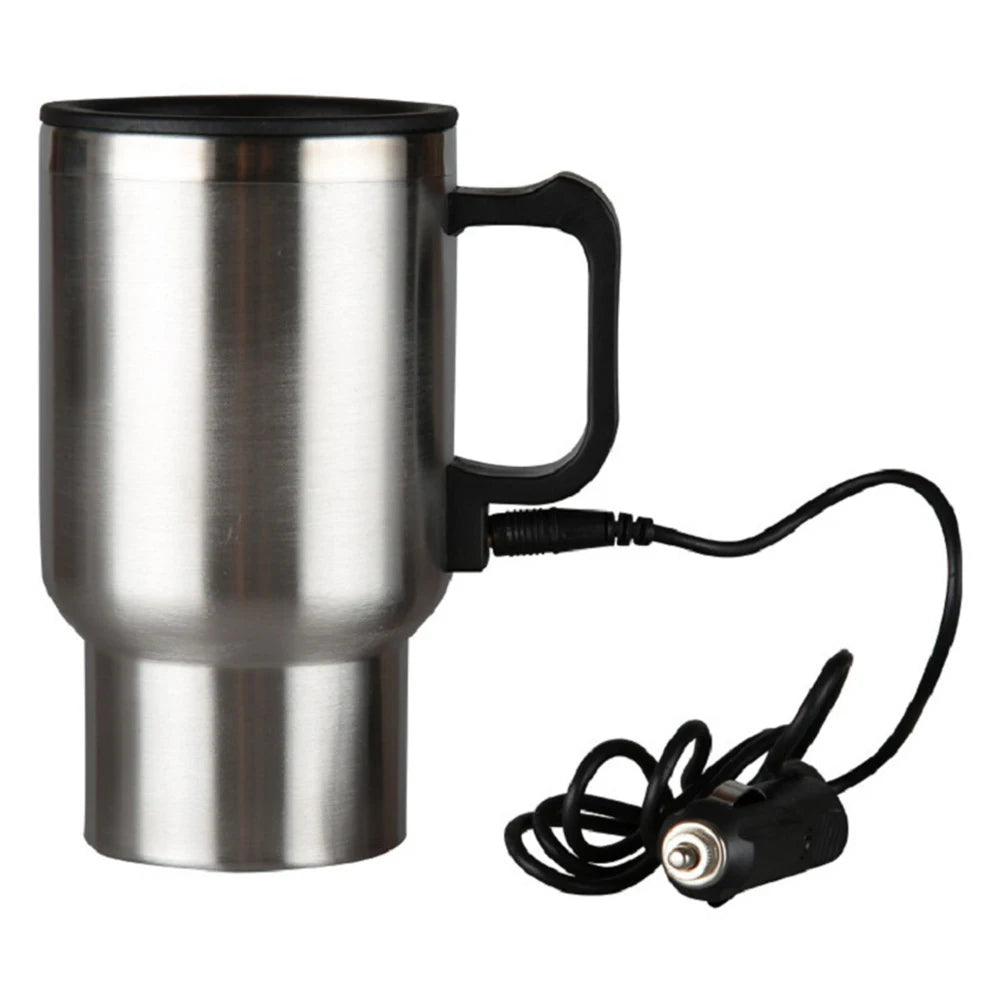 12V Car Heating Cup Stainless Steel Thermos Mug