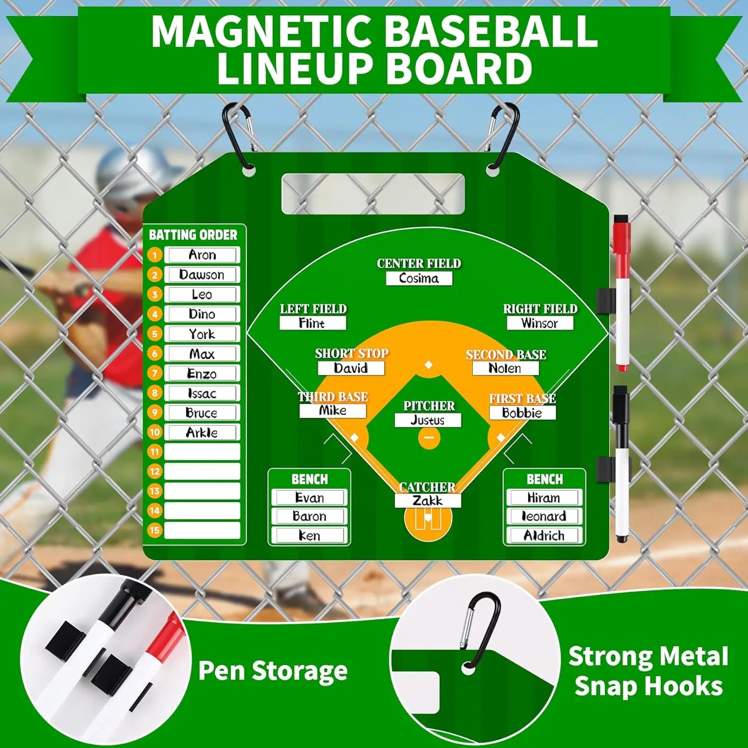 Magnetic Baseball -  Softball Professional Lineup Board