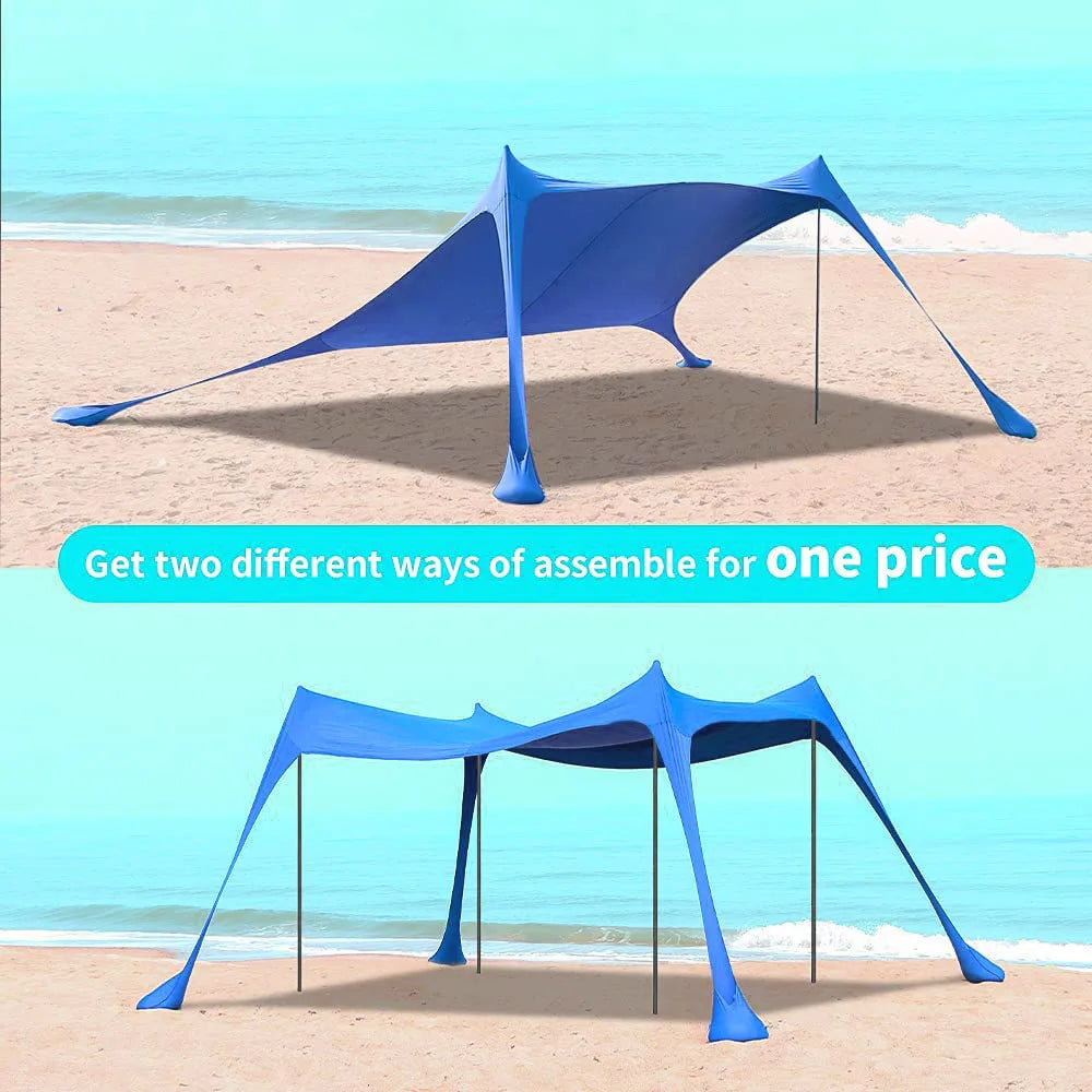 Outdoor Lawn and Beach Canopy Tent Portable for Lawn Camping Fishing Sun Protection and Cooling Large Size