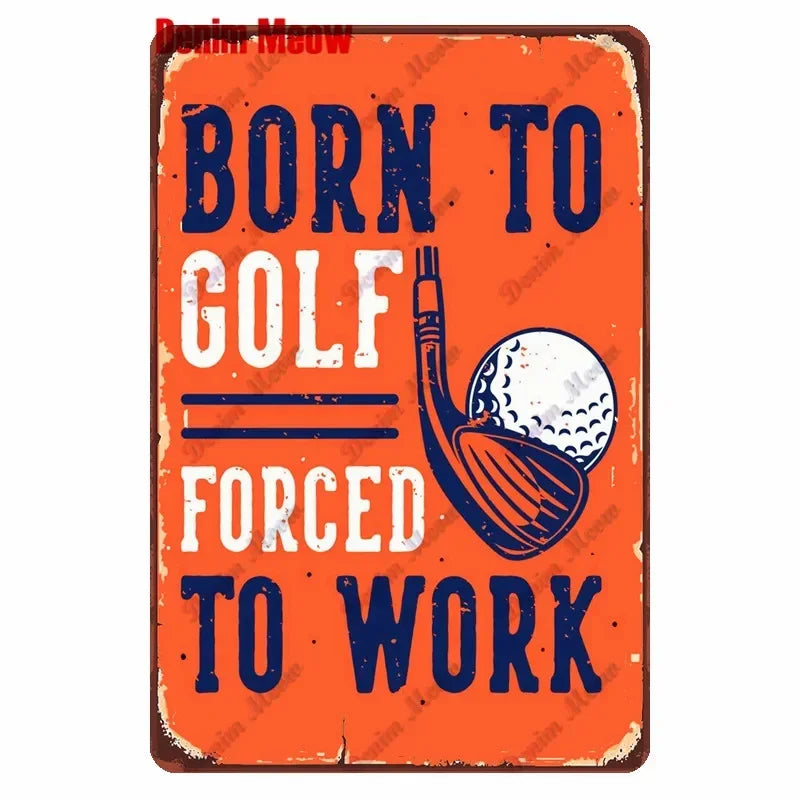 Vintage Golf Life Metal Wall Art Playing Golf Pin Up Girl Tin Sign Retro The Golf Father Decoration Club Home Decor 8x12 inch