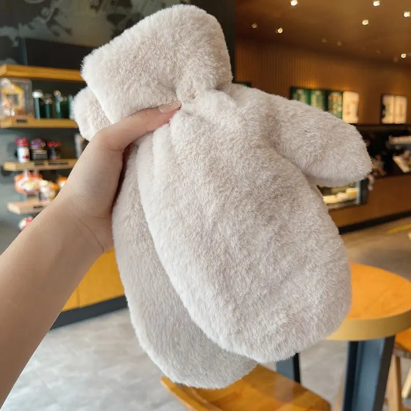 Women Lovely Sweet Soft Fluffy Warm Gloves