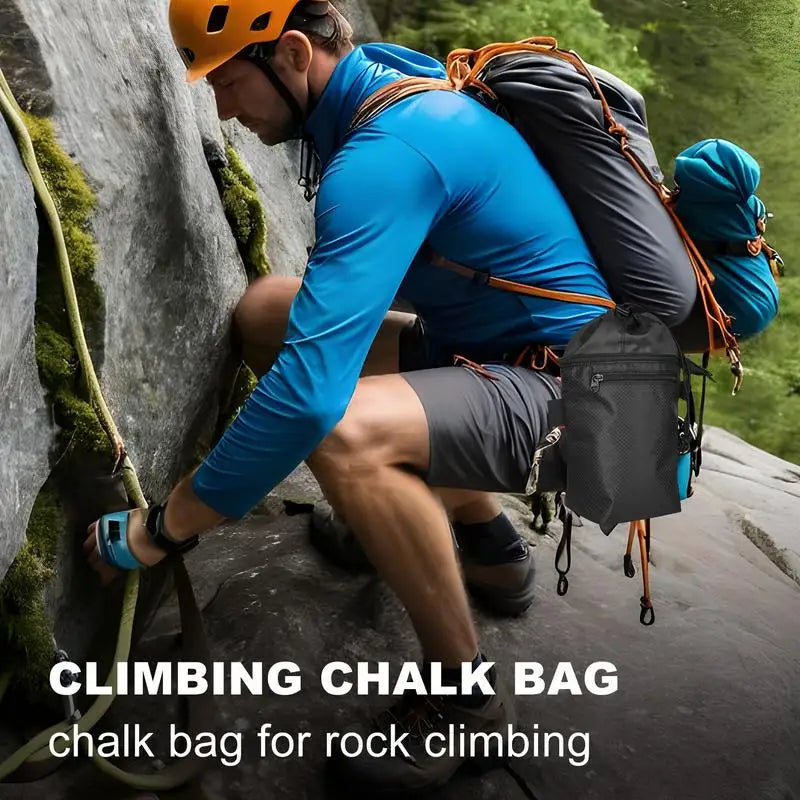 Bouldering Chalk Bag Waterproof Multifunctional With Adjustable Belt For Rock Climbing