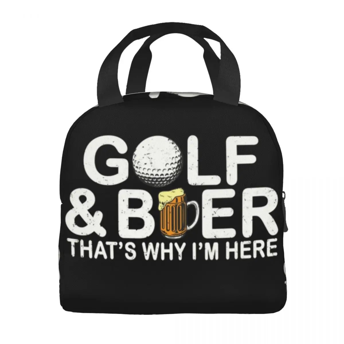 Golf And Beer Insulated Lunch Bag for Women Resuable Sports Golfing Golfer Thermal Cooler Bento Box Office Work School