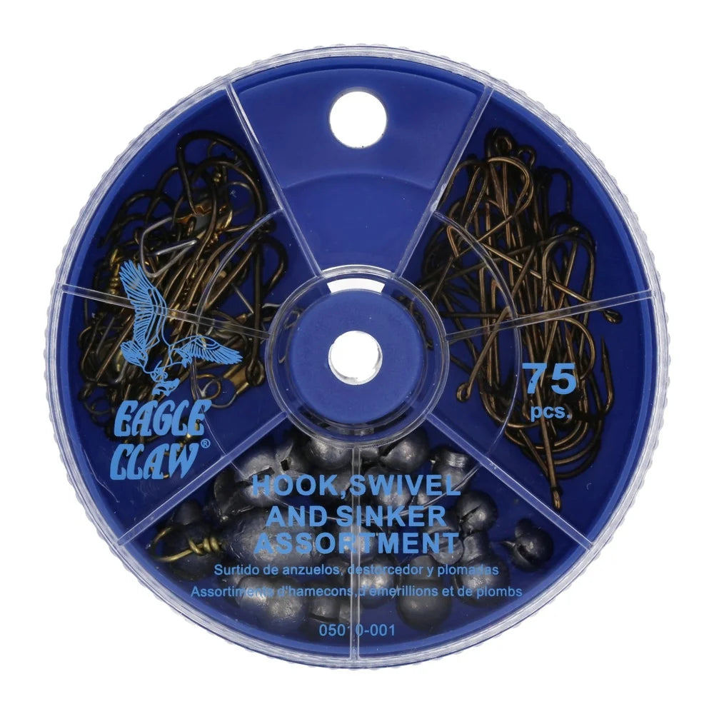 75pcs Hook Swivel Sinker Assortment Pack