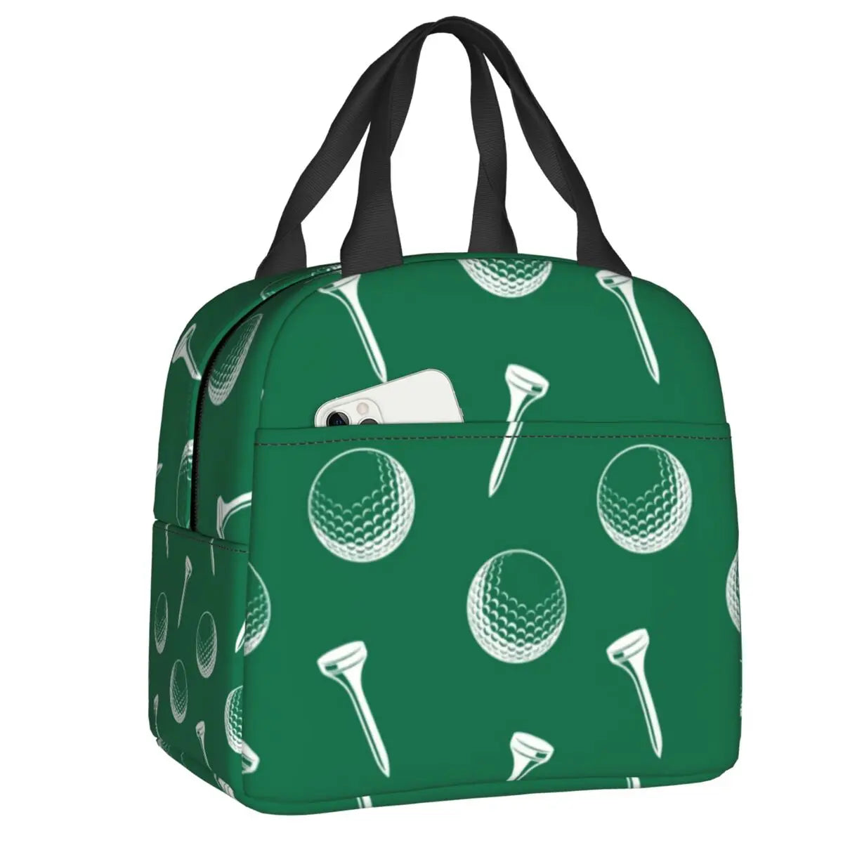 Golf And Beer Insulated Lunch Bag for Women Resuable Sports Golfing Golfer Thermal Cooler Bento Box Office Work School