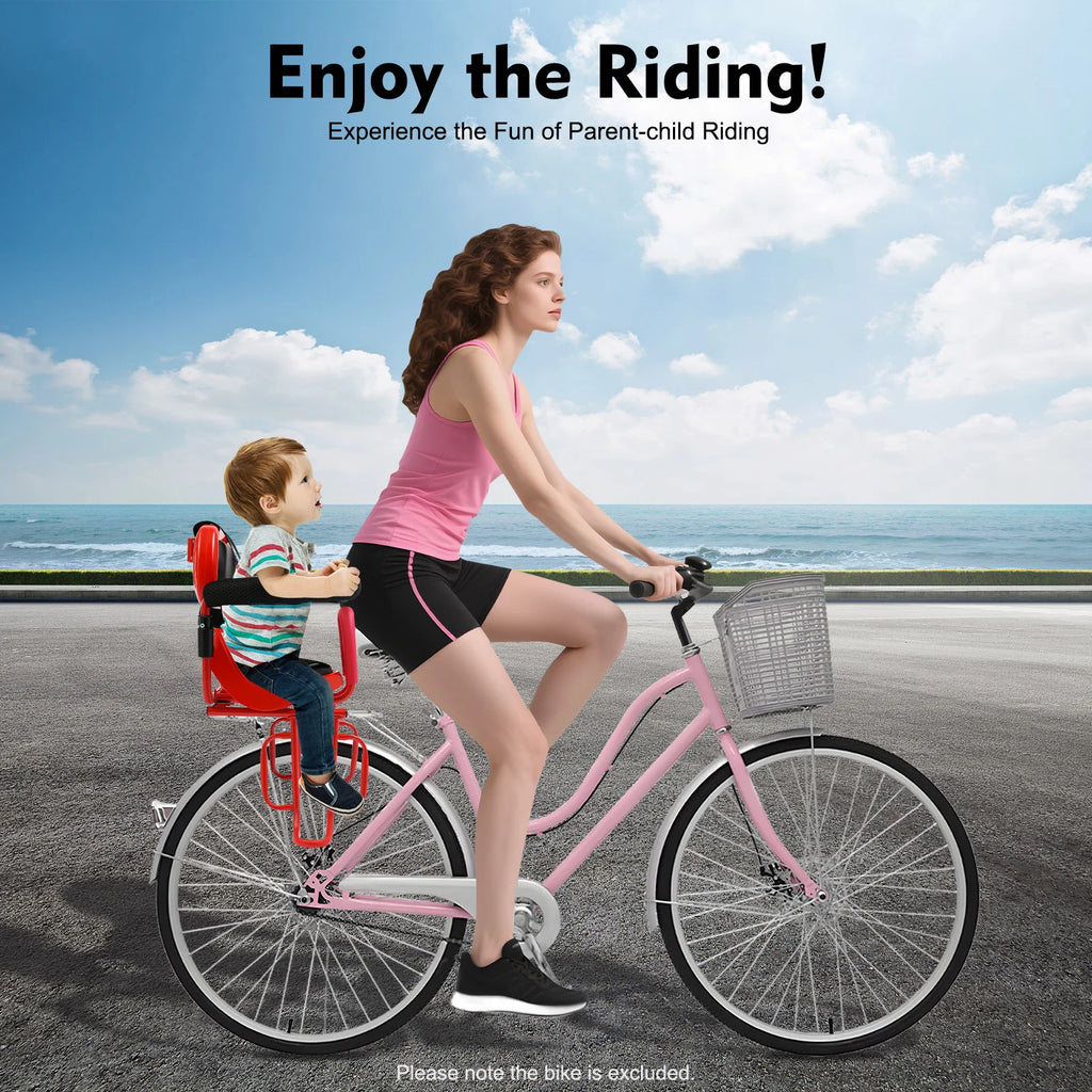 Rear Child Bike Seat for Adult Bicycle, Adjustable Safety Harness with Seat Cushion for Toddlers Ages 6 Months to 6 Years