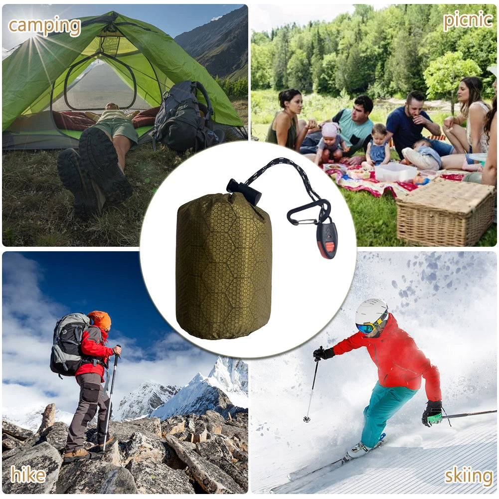 2-5PCS Waterproof Thermal Emergency Sleeping Bag Portable Bivy Sack Survival Blanket Bags Windproof for Camping Hiking Outdoor