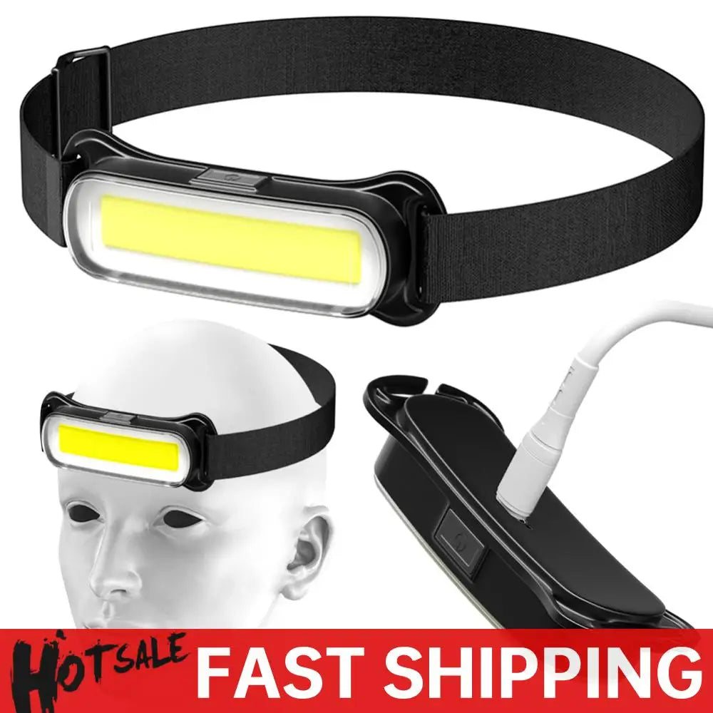 USB Rechargeable LED Headlamp 3 Modes Flashlight Adjustable Headband