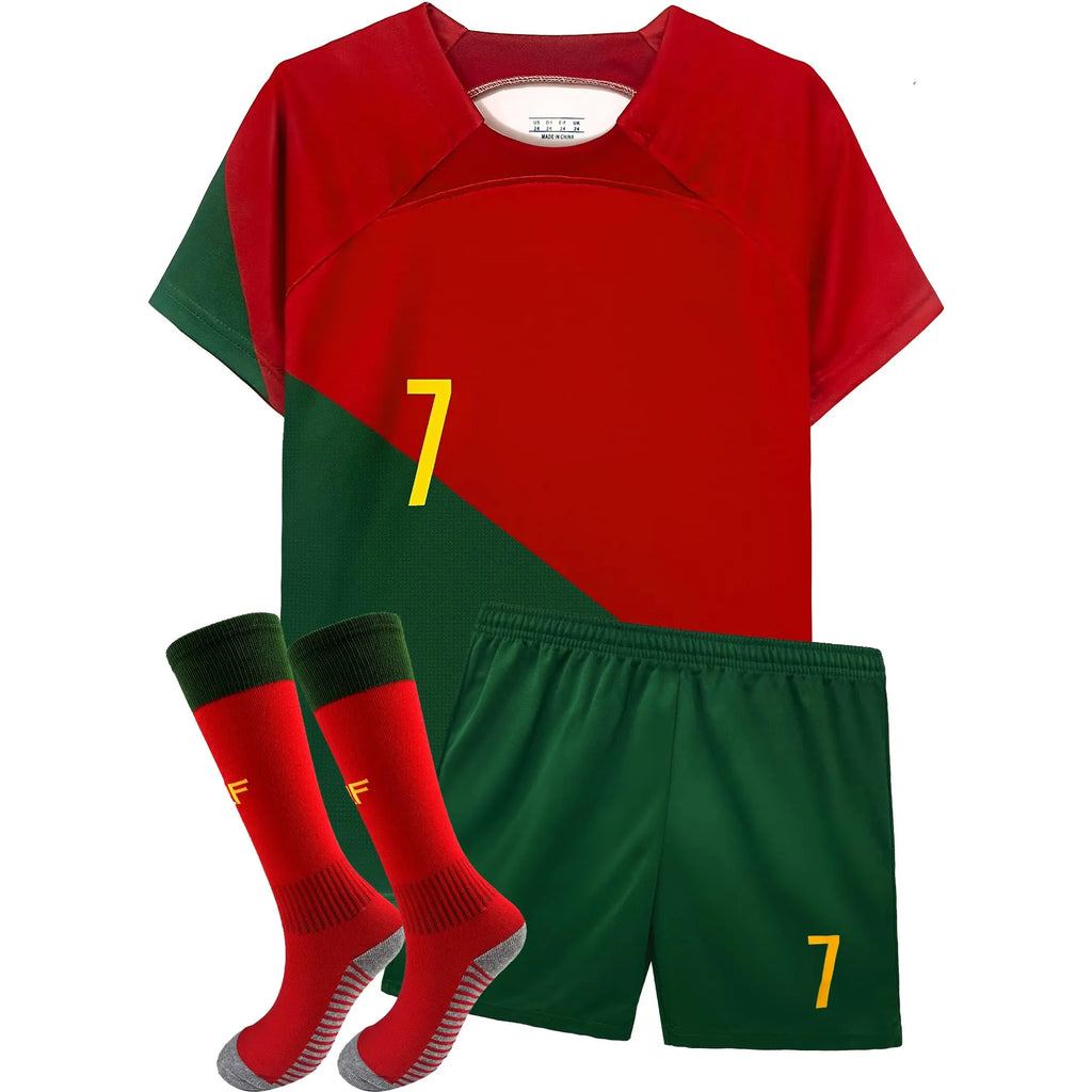 Boys Soccer Jerseys Training Uniform for Kids - Youth Gift Kit Set