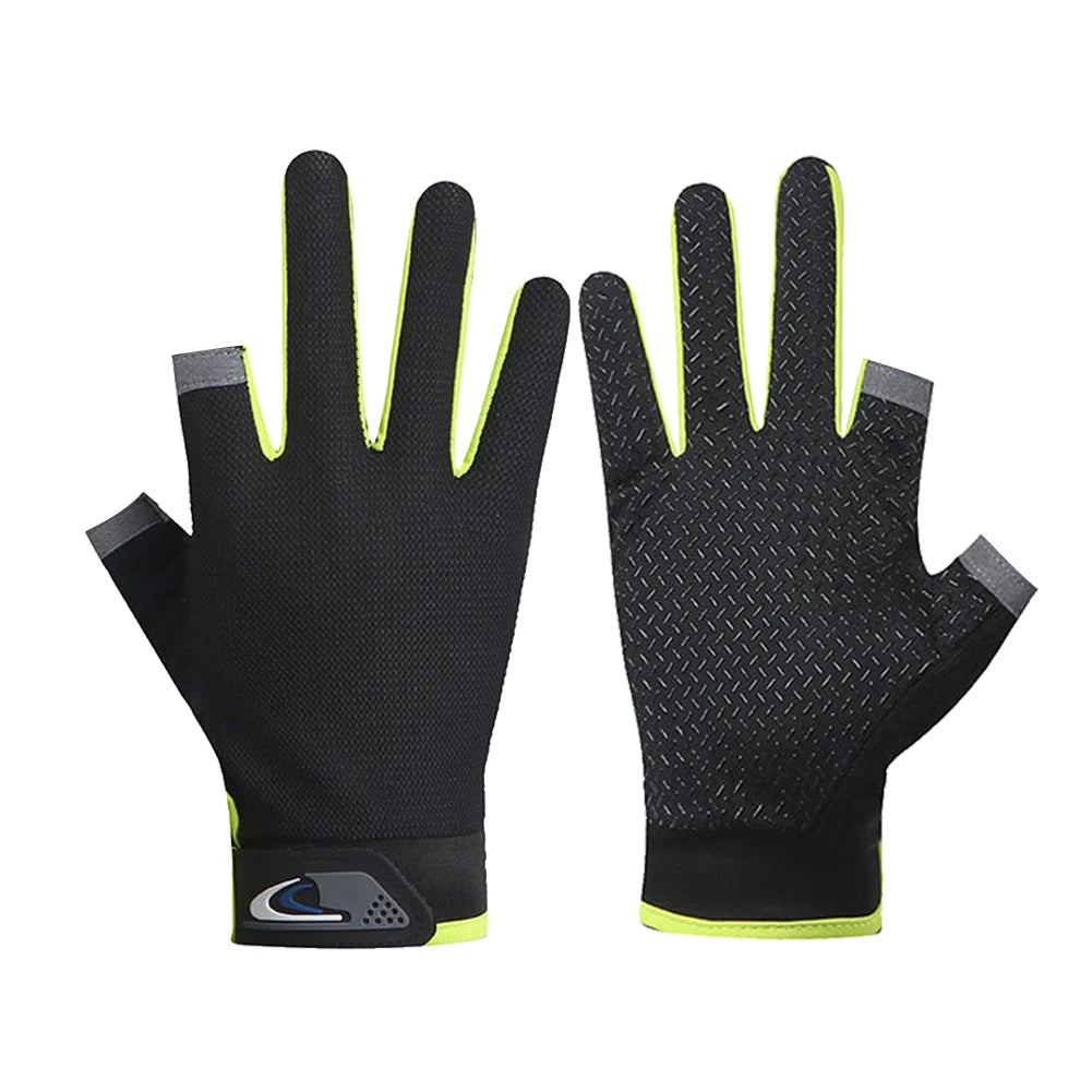 Gloves 2 Cut Fingers Sport Cycling Mitten Men Women