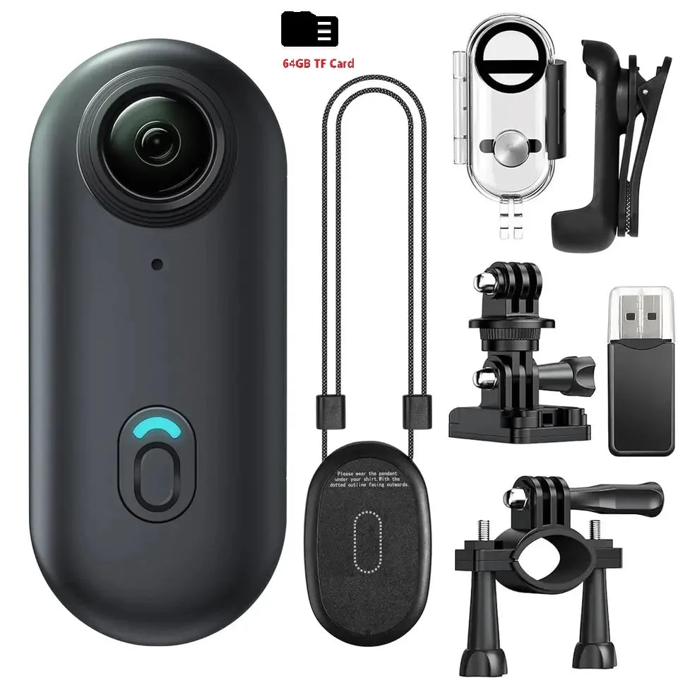 4K Mini Body Camera 64GB Action Cam with Audio & Video Thumb Hands Free Waterproof Recording Wearable Cameras Portable Camcorder