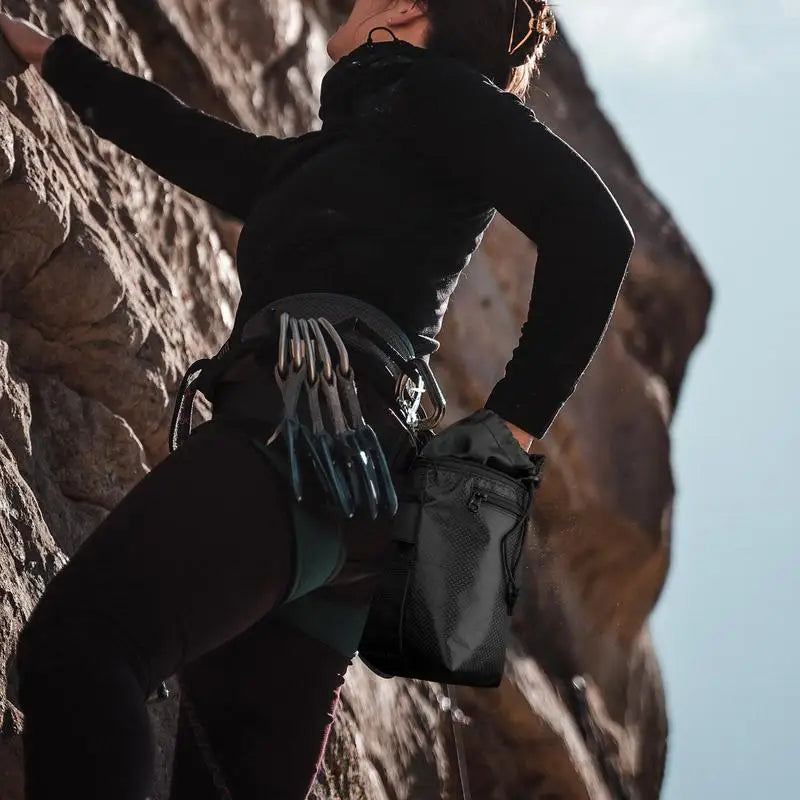 Bouldering Chalk Bag Waterproof Multifunctional With Adjustable Belt For Rock Climbing