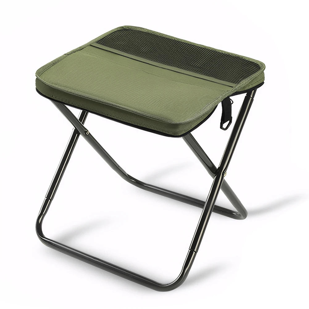 Outdoor Folding Backpack Stool Bag - Fishing Chair w/ Zipper Bag